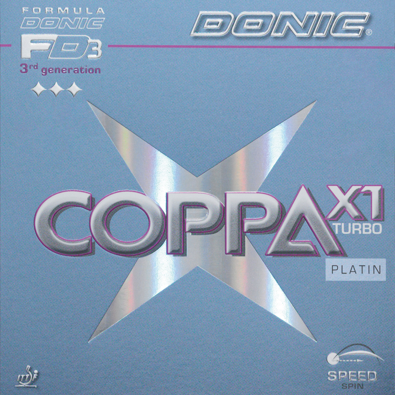 Tischtennis Belag DONIC Coppa X1 Turbo Platin Cover